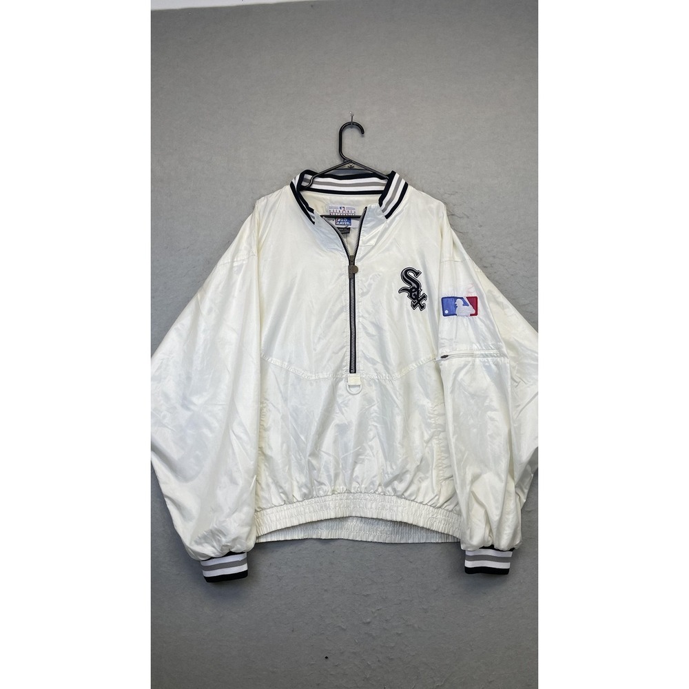 Chicago White Sox Jacket Mens XXL White MLB Baseball‎ Pullover Warmup Pro Player